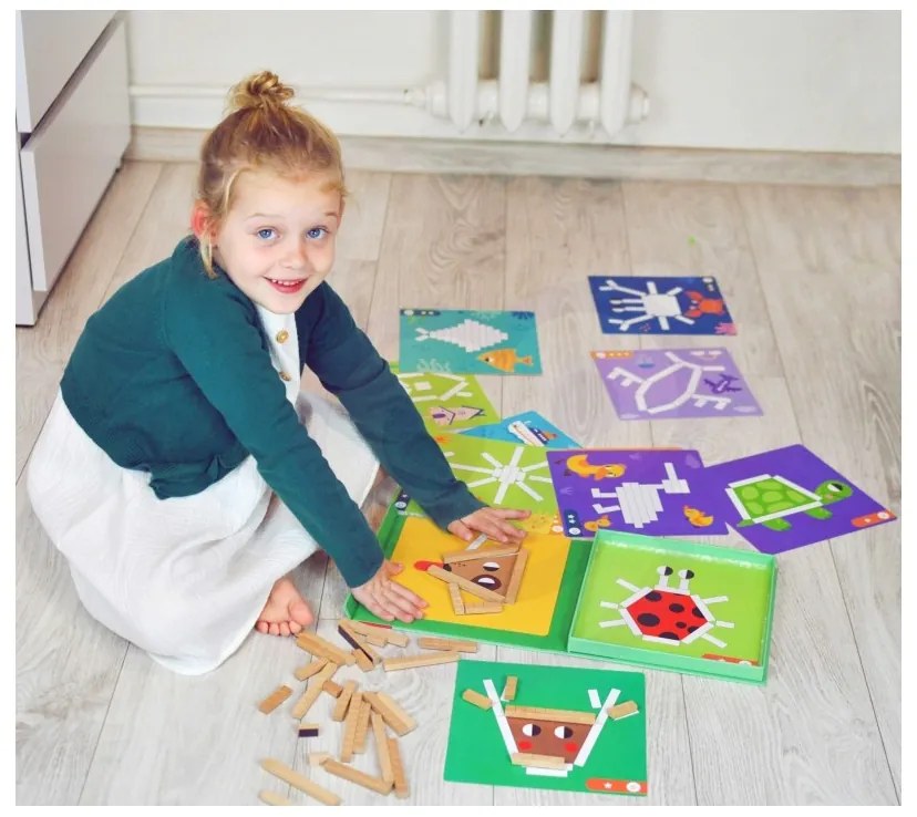 Tooky toy układanka gra logiczna łamigłówki klocki magnetyczne dla dzieci 49 el.