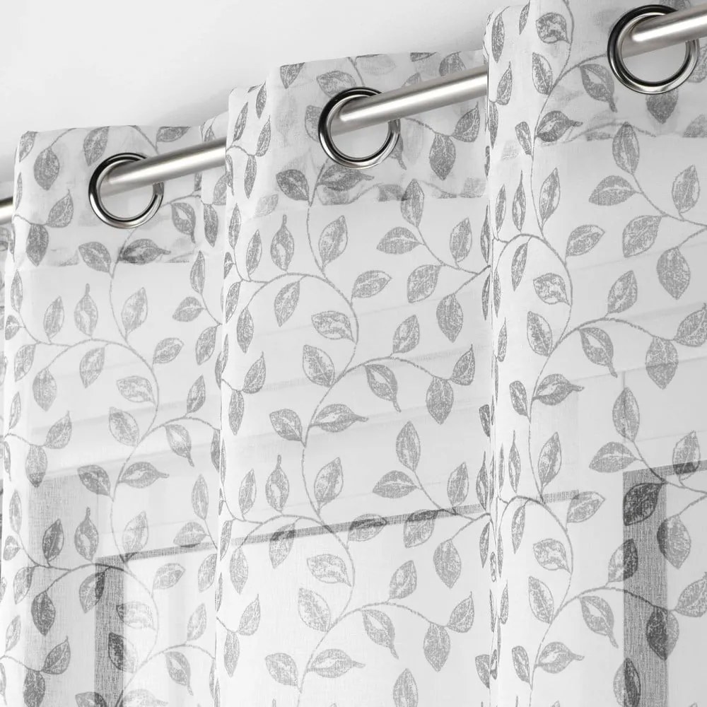 Szara firanka z woalu 137x280 cm Farandole – douceur d'intérieur