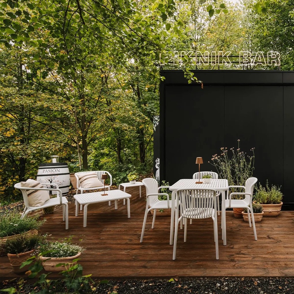 Kwadratowy stolik do ogrodu Brene 80 cm, z tworzywa