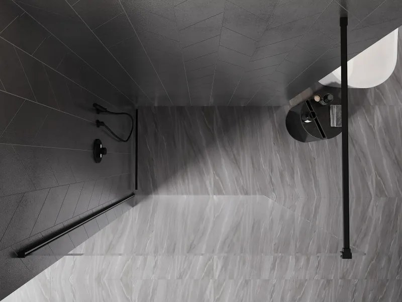 Mexen Kioto-X ścianka prysznicowa Walk-in 70 x 200 cm, transparent 10 mm, czarna - 800-070-101-70-00-X