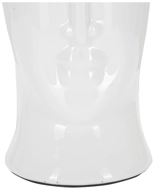 Biała ceramiczna lampa stołowa z tekstylnym kloszem (wys. 46 cm) Statua – Mauro Ferretti