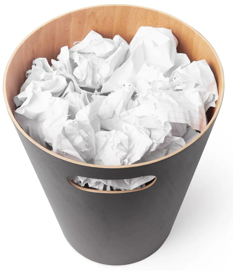 Ciemnoszary biurowy kosz na śmieci 7,5 l Woodrow – Umbra