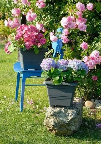 Doniczka Plastia Begonia 60 x 60, antracytowa