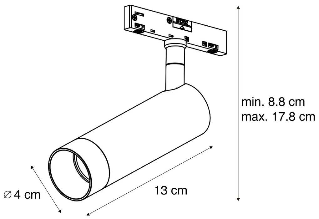 Nowoczesny reflektor beżowy z czarnym do systemu szynowego 1-fazowego GU10 35mm - Slimline Uzzy Nowoczesny Oswietlenie wewnetrzne