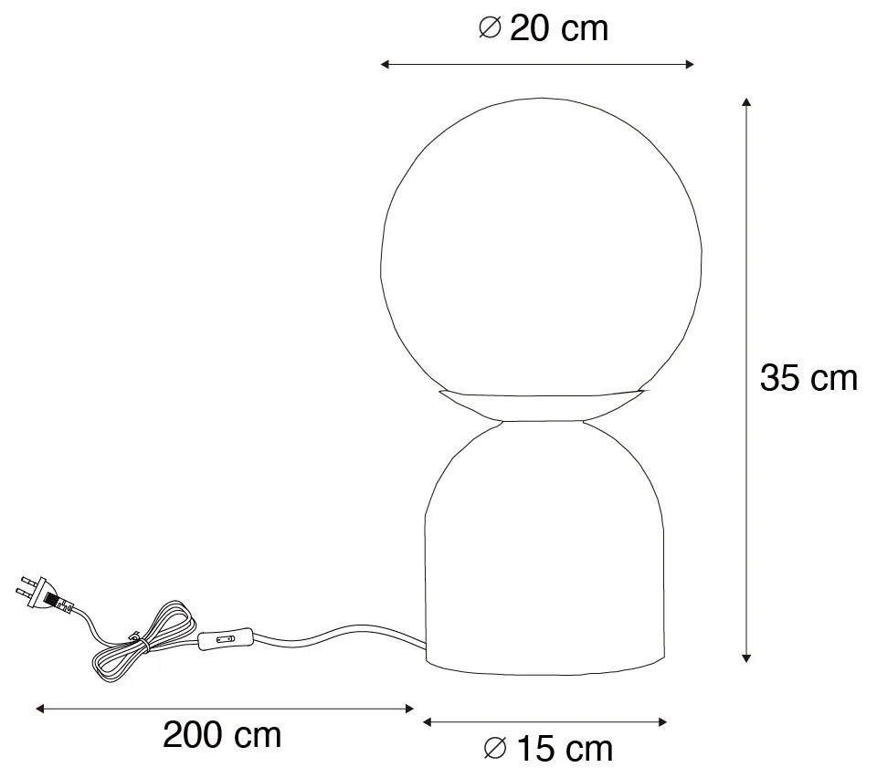 Hotel chique tafellamp donkerbrons met helder glas incl. E27 lichtsnoer - Pallon TrendElegancki hotelowy Oswietlenie wewnetrzne