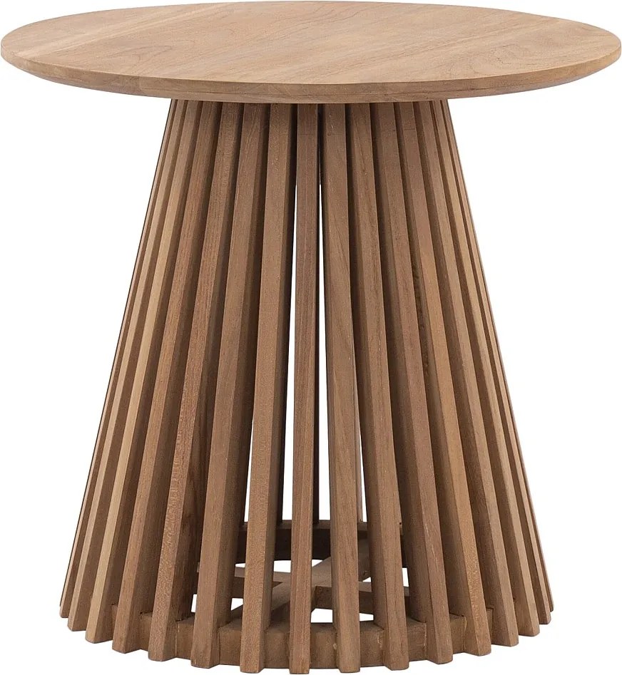 Stolik ogrodowy pomocniczy z drewna tekowego Śred. 50 cm - Jasny naturalny - TRIANI