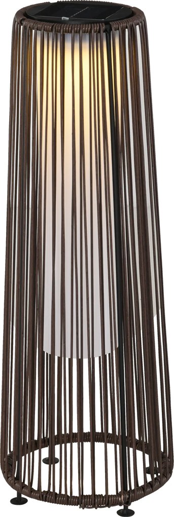 Outsunny Lampa ogrodowa, Lampa zewnętrzna, solar, 8 godzin działania, Automatyczny tryb, Wygląd rattanu, 21,5 x 21,5 x 61 cm