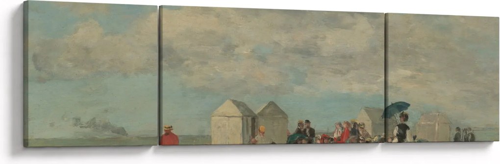 Obraz - Eugène Boudin, Beach Scene, reprodukcje (170x50 cm)