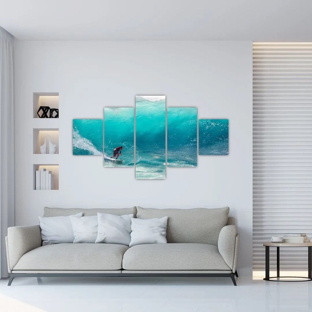 Obraz surfera na falach (125x70 cm)
