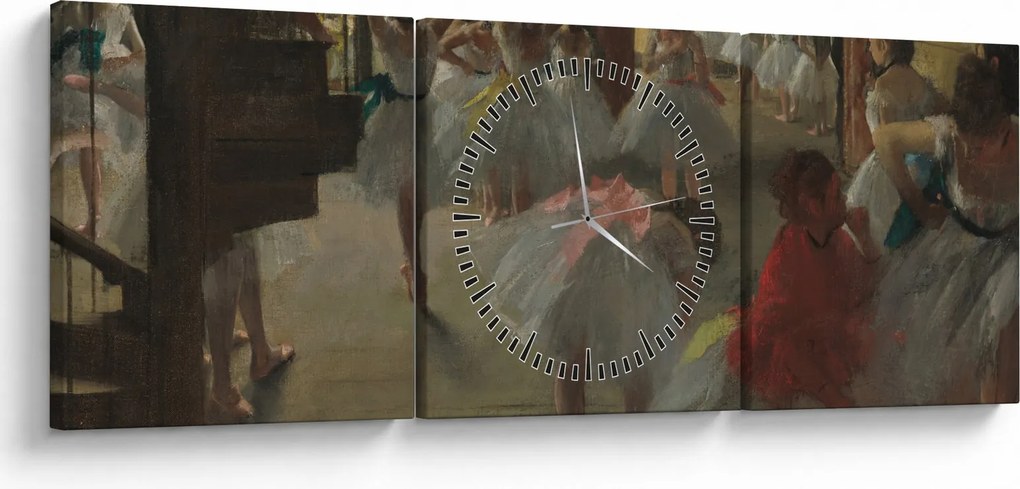 Obraz - Edgar Degas, The Dance Class, reprodukcje (z zegarem) (90x30 cm)