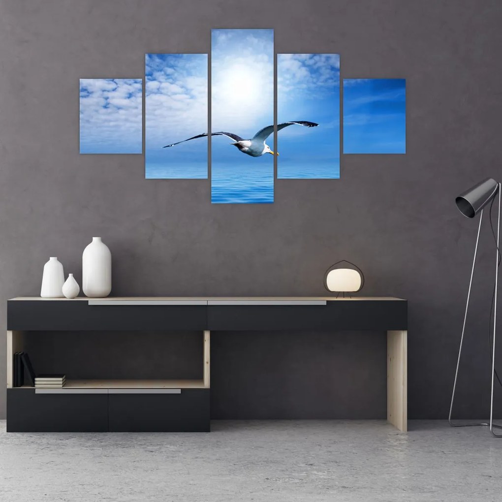 Obraz - Mewa nad morzem (125x70 cm)