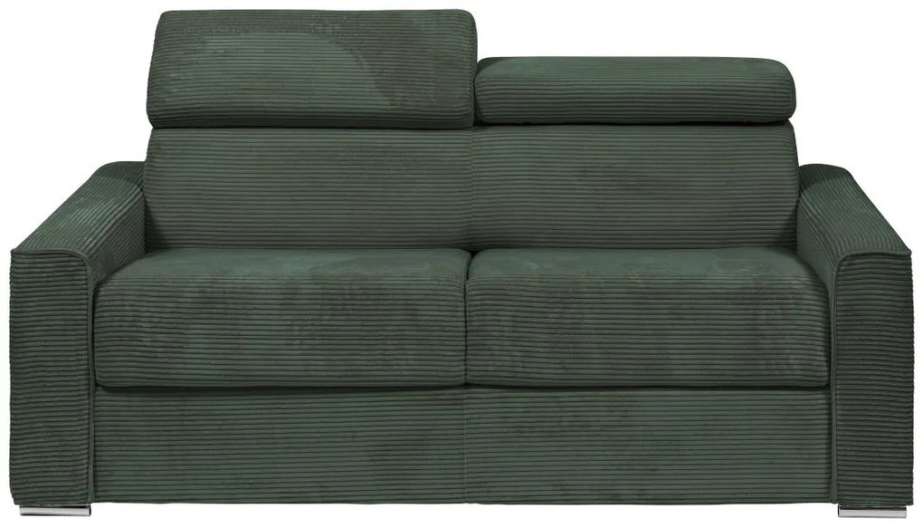 Kanapa 3 osobowa rozkładana typu express z zielonego sztruksu - Miejsce do spania 140 cm - Materac 22 cm - VIZIR