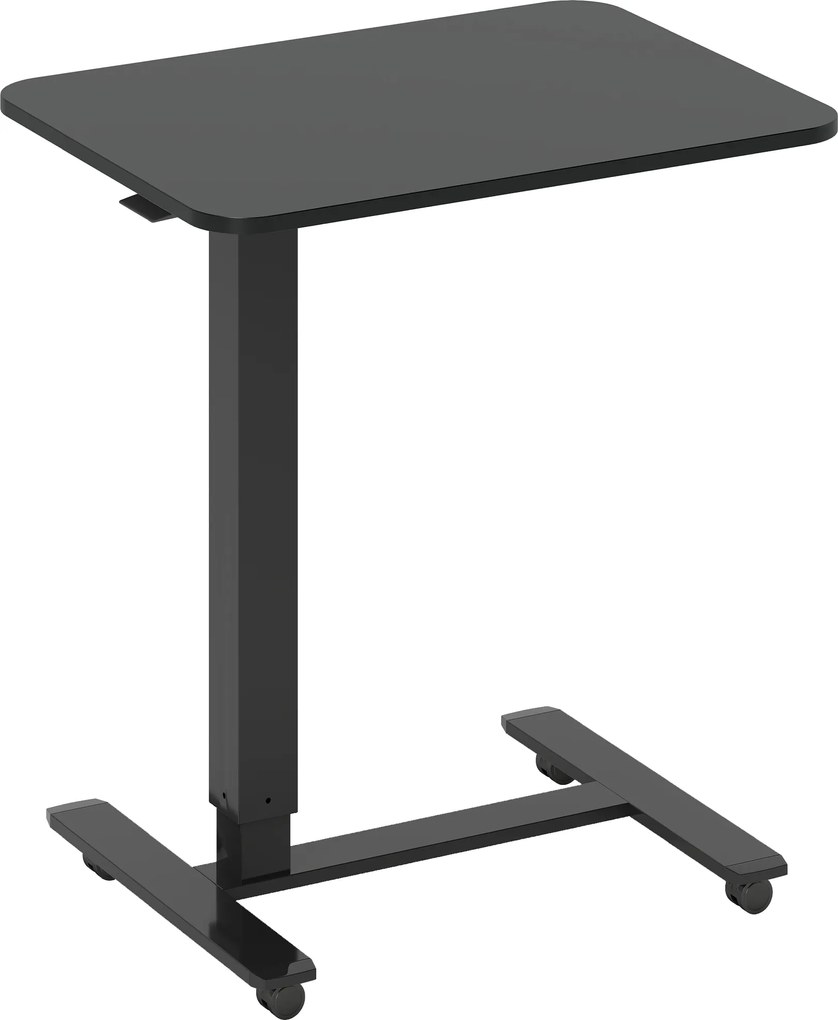 HOMCOM Biurko stojące Regulowane wysokościowo inkl. 4 kółka C-kształt 65 cm x 48 cm x 70-110 cm Czarny