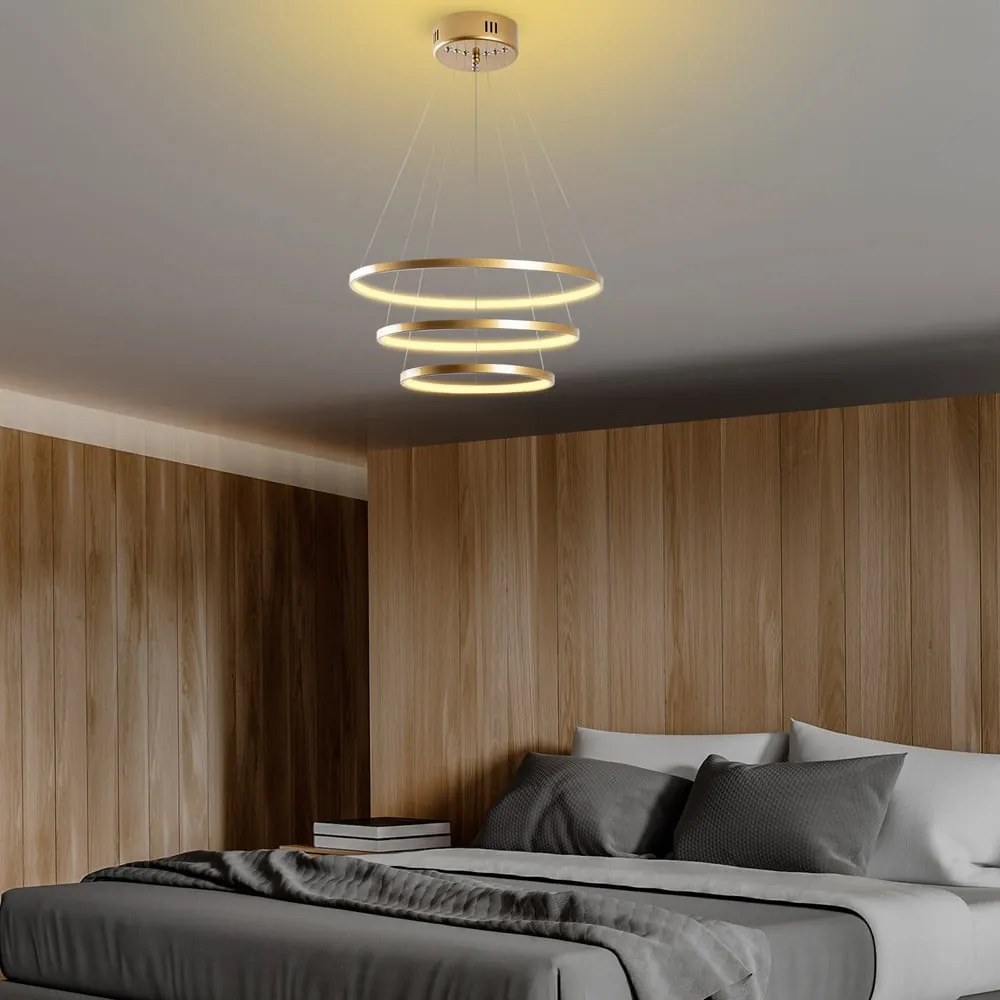 Lampa wisząca LED w kolorze złota ø 50 cm Simit – Opviq lights