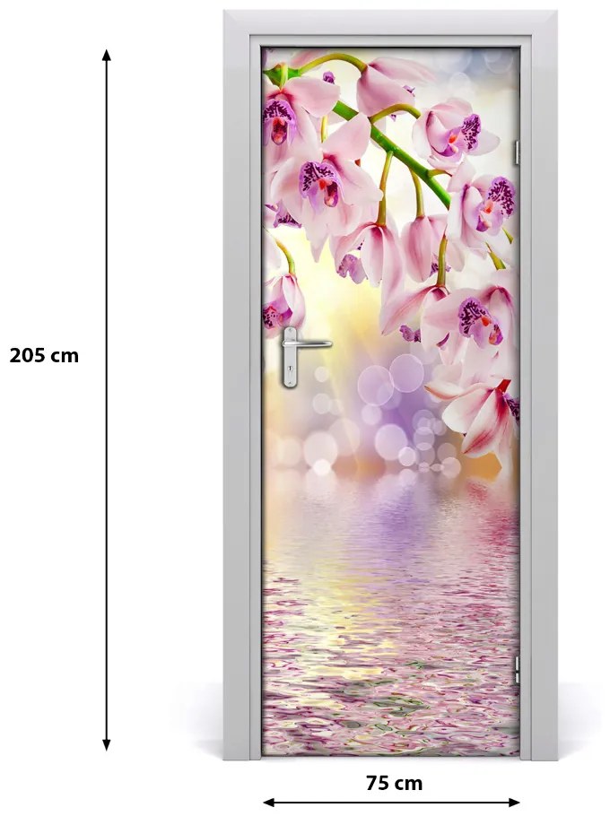 Naklejka samoprzylepna okleina na drzwi Orchidea