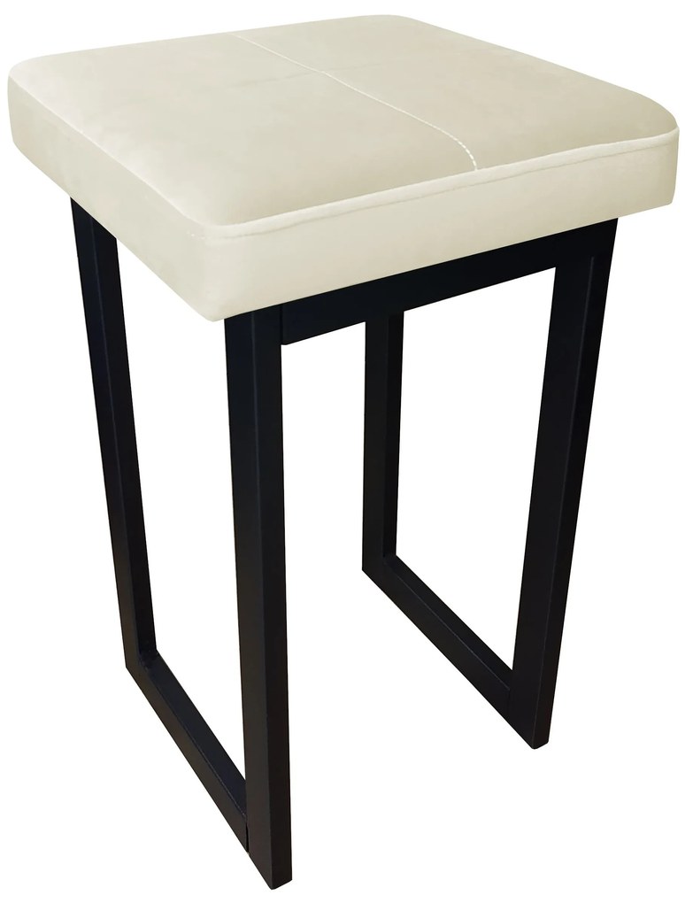 Taboret SOLID tkanina Welur stelaż metalowy STOŁEK LOFT : Kolor Stelaża - Czarny , Kolor tkaniny - VELVET - MG50, Typ tkaniny - Velvet, Wysokość - 45 cm