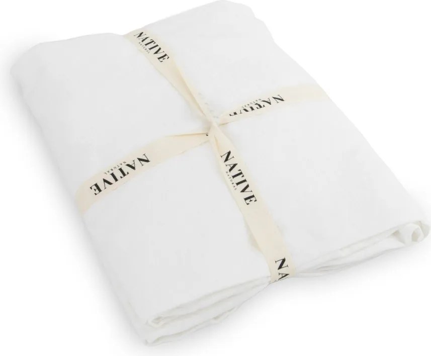 Biała lniana pościel jednoosobowa 135x200 cm Blanco – Native Natural