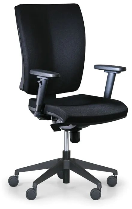 Krzesło biurowe LEON PLUS, czarny - z podłokietnikami