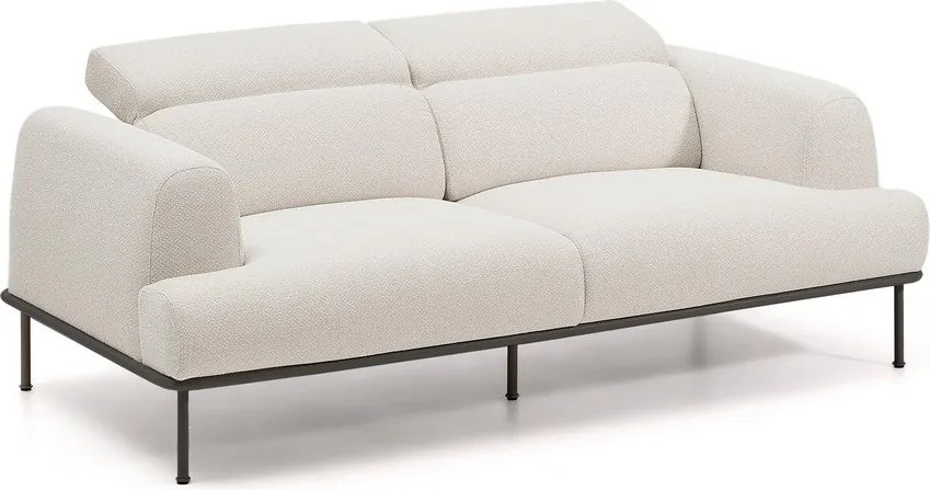 Beżowa częściowo rozkładana sofa z tkaniny szenilowej 214 cm Aurum – Kave Home