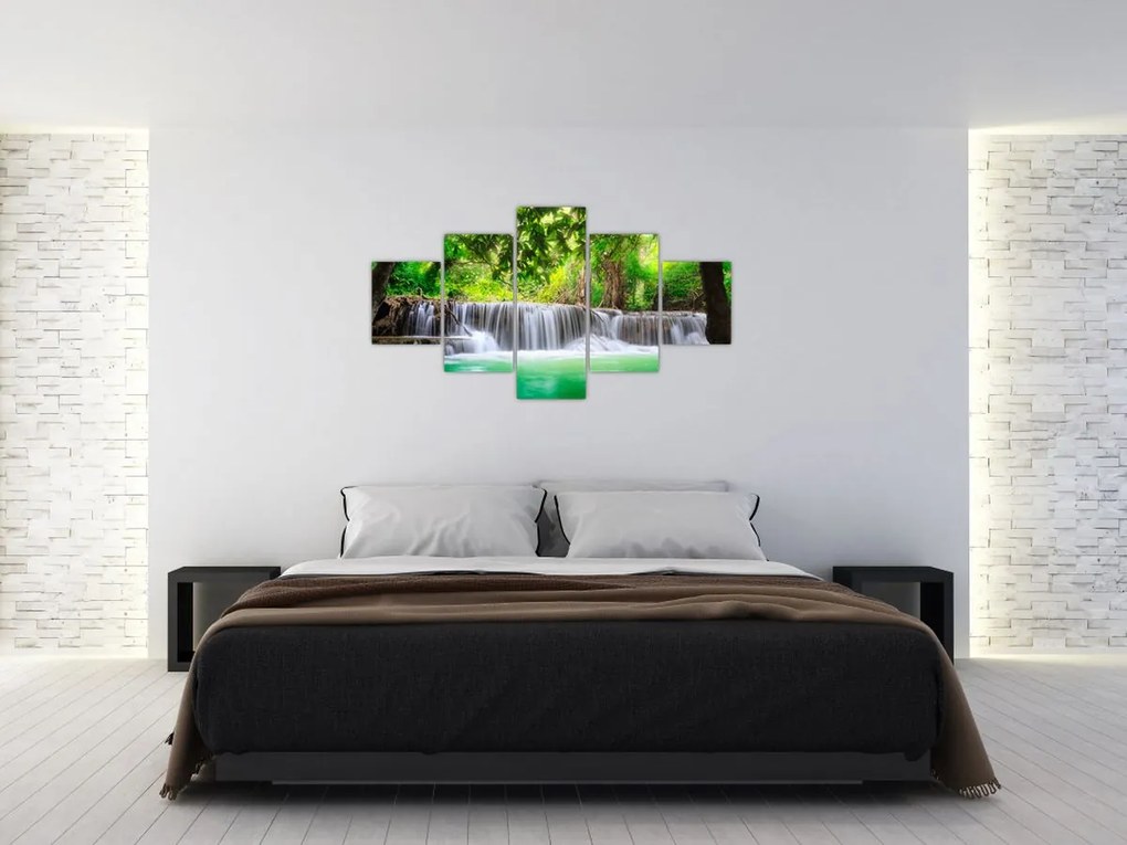 Obraz wodospadu w Kanchanaburi, Tajlandia (125x70 cm)