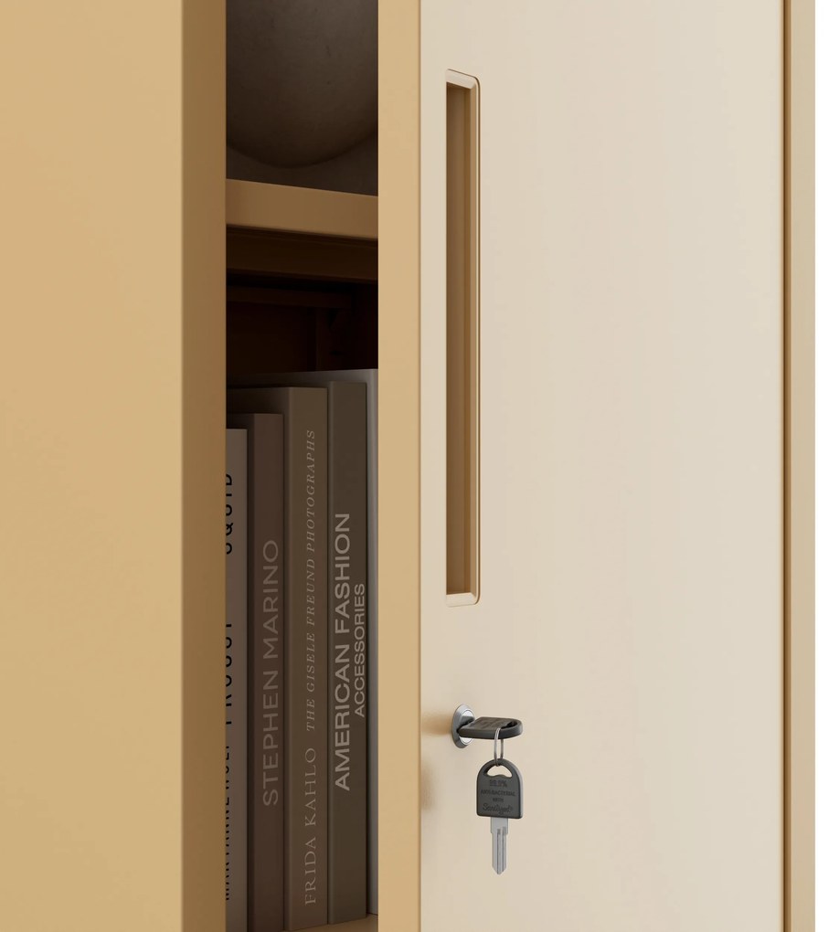 Szafka biurowa na dokumenty ALEX, 450 x 1850 x 400 mm, Fresh Style: beżowa