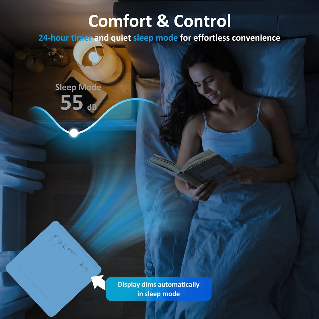 HOMCOM Przenośny klimatyzator 9000 BTU, 4-w-1 z chłodzeniem, osuszaczem, wentylatorem, trybem nocnym | Aosom PL