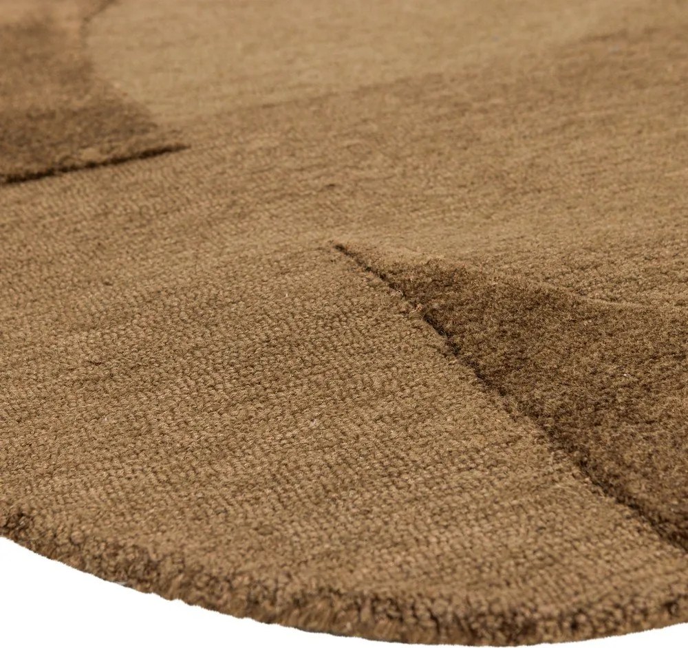 Brązowy dywan z mieszanki wełny 170x240 cm Livo – WOOOD