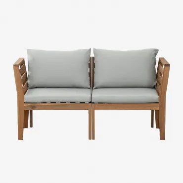 Filips 2-częściowa Modułowa Sofa Ogrodowa Z Podłokietnikami Z Drewna Akacjowego Jasnoszary - Sklum