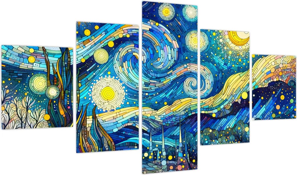 Obraz – Mozaika gwiaździstej nocy (125x70 cm)
