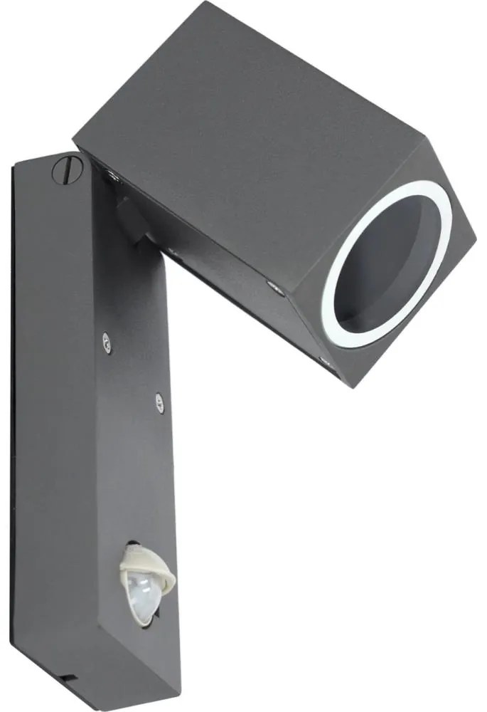 Zewnętrzna lampa ścienna QUAZAR 1xGU10/35W/230V IP44 szara z czujnikiem