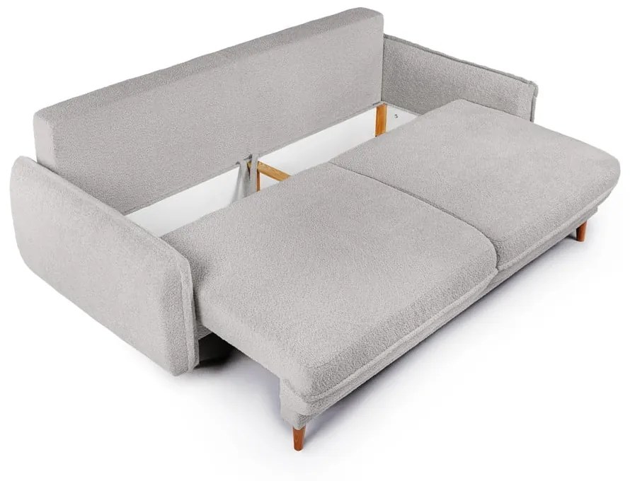 Szara rozkładana sofa z materiału bouclé 215 cm Patti – Bonami Selection