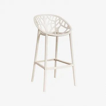 Wysoki Stołek Ogrodowy Ores Wykonany Z Polipropylenu Kremowa Tapioca & ↑75 Cm - Sklum