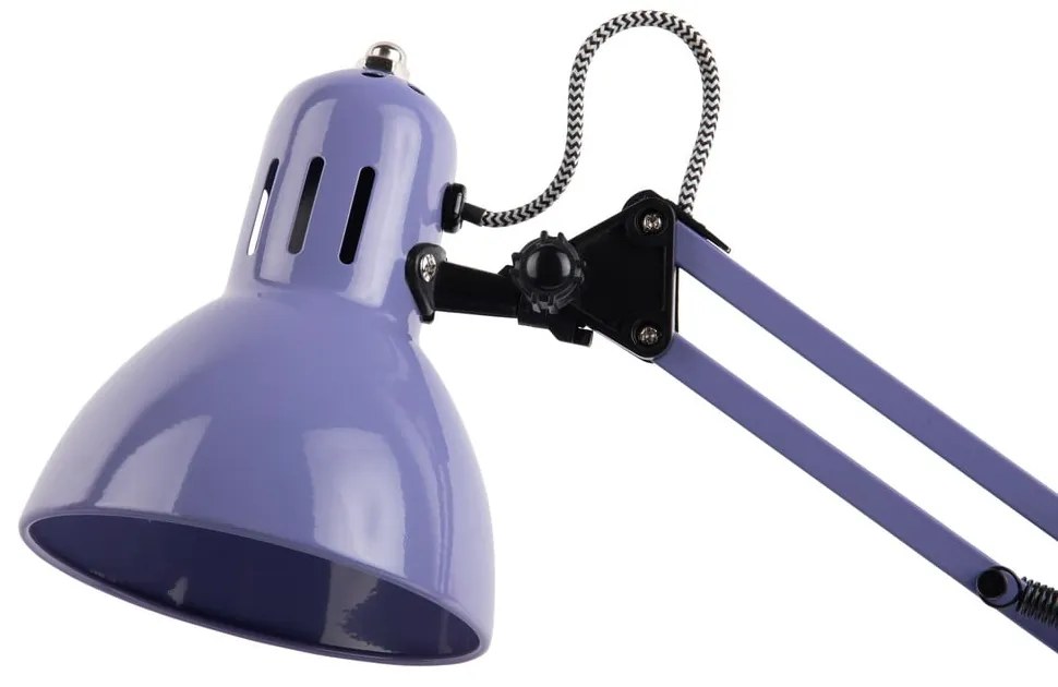 Fioletowa lampa stołowa z metalowym kloszem (wysokość 52 cm) Funky Hobby – Leitmotiv