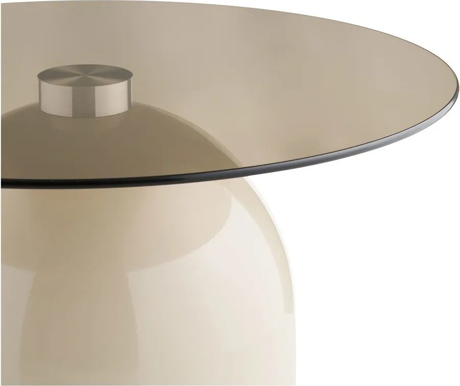 Beżowy okrągły stolik ze szklanym blatem ø 70 cm Ravello – House Nordic