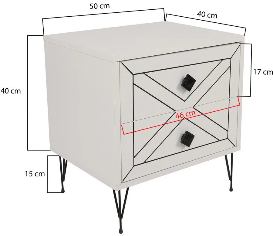 Stolik nocny Luna White