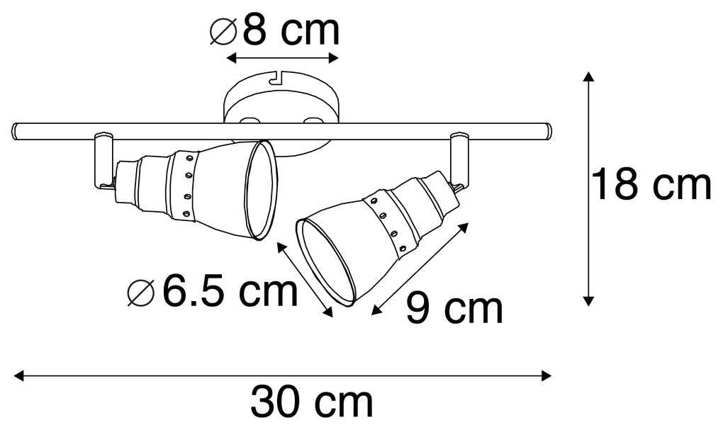 Lampa sufitowa i ścienna reflektor brązowo-rdzawy obrotowa i pochylna - Coney 2