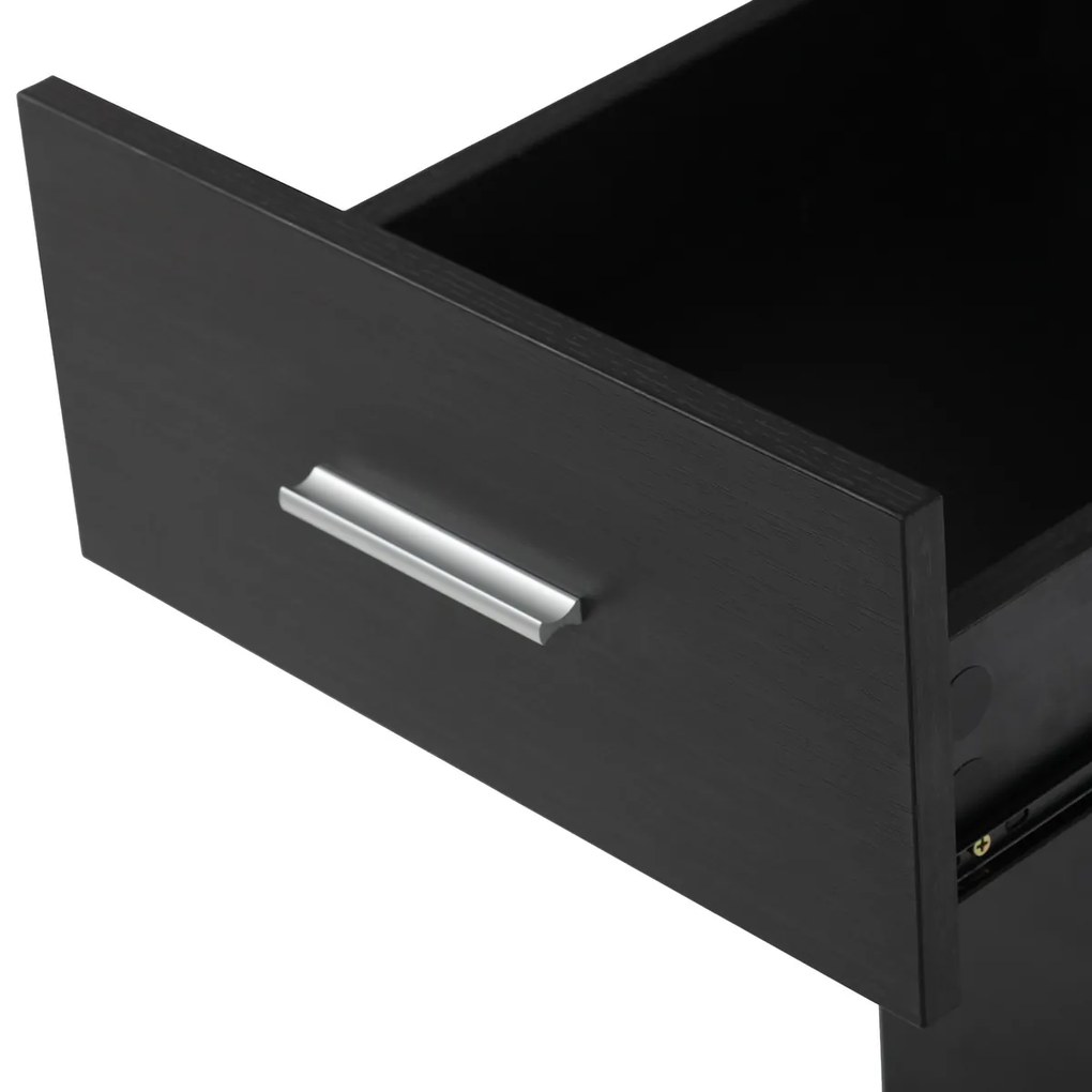 Biurko 3218 OAK, czarne i dębowe