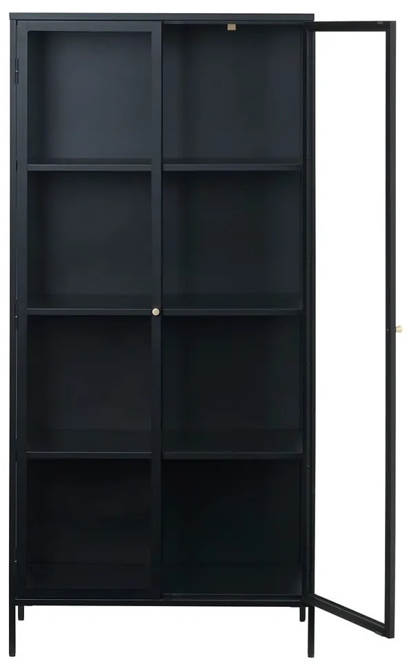 Czarna metalowa witryna 90x190 cm Carmel – Unique Furniture