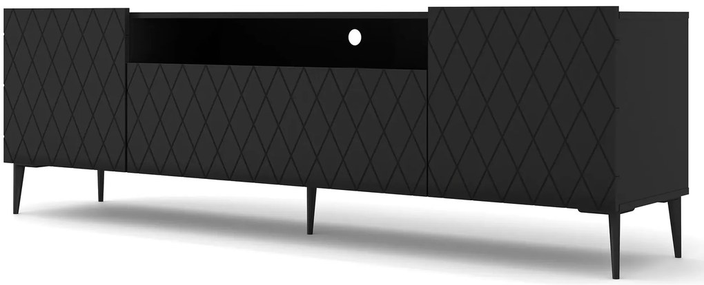 Szafka rtv czarny mat + czarne nogi K3-F06