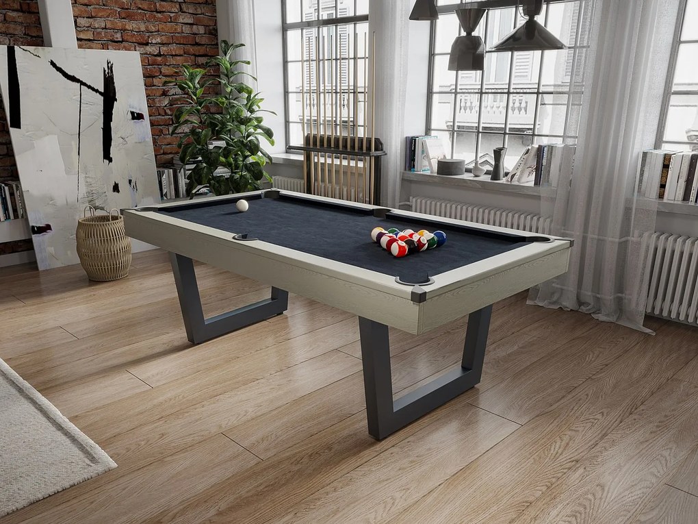 Stół wielofunkcyjny - Bilard i Ping-pong - Kolor naturalny jasny i czarny - szer. 213,4 x gł. 111,8 x wys. 78,5 cm - MELIAN