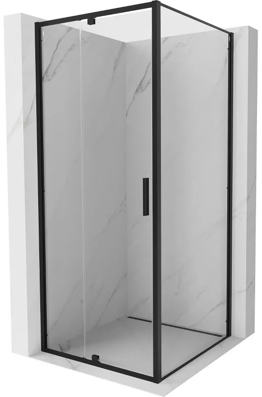 Mexen Exo kabina prysznicowa uchylna 100 x 100 cm, transparent, czarna - 819-100-100-70-00