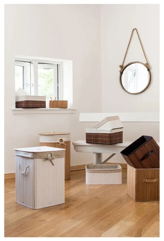 Drewniano-tekstylny kosz na pranie 62 l Kankyo – Premier Housewares