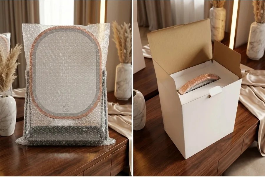 Lusterko Do Makijażu PREMIUM METALOWE Kosmetyczne PODŚWIETLANE LED | VOLAN