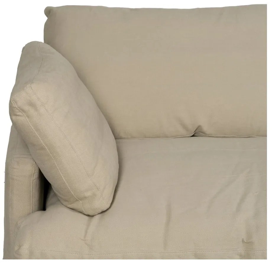 Beżowa lniana sofa 212 cm – Ixia