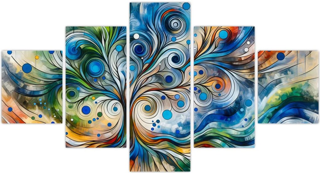Obraz – Kolorowe energetyczne drzewo (125x70 cm)