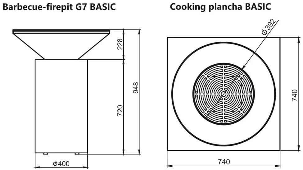 Artiss palenisko ogrodowe G7 BASIC corten