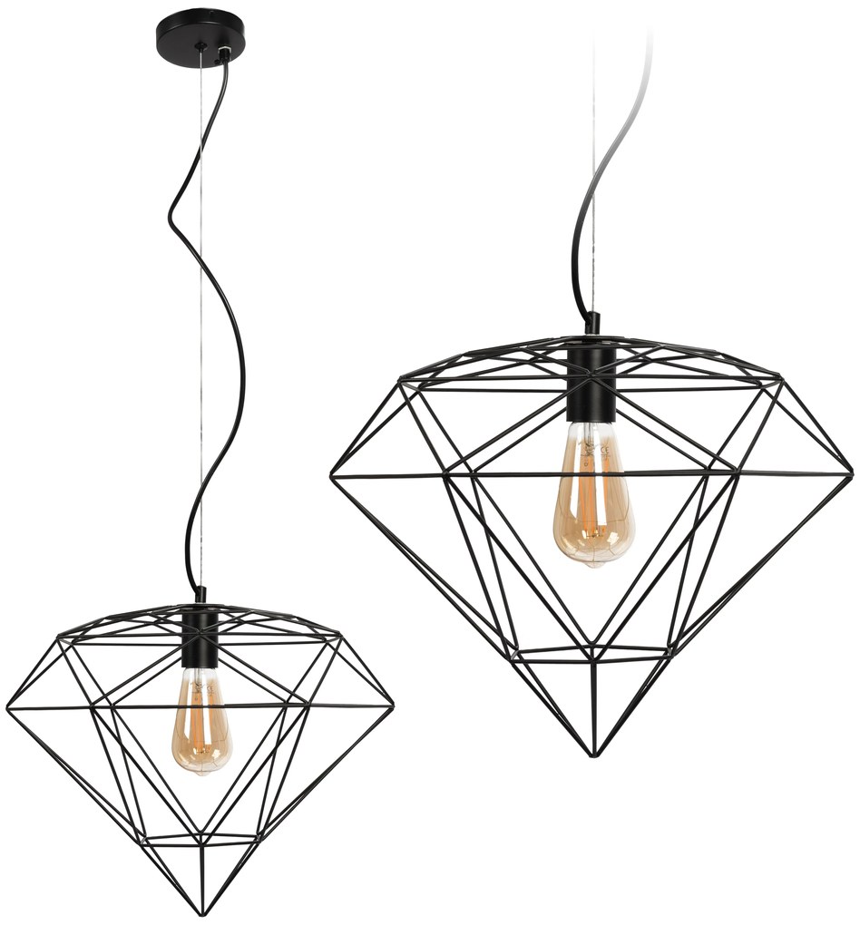 LAMPA WISZĄCA DIAMENT METAL LOFT  APP563-1CP Czarna