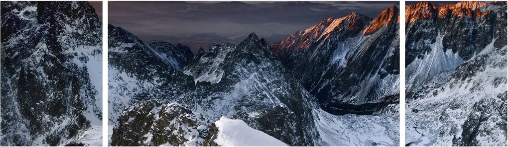 Obraz - Wschód słońca w górach (170x50 cm)