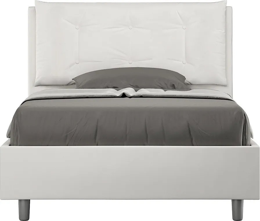 Łóżko bez stelaża tapicerowane 120x210 sztucznej skóry biały Annalisa Large