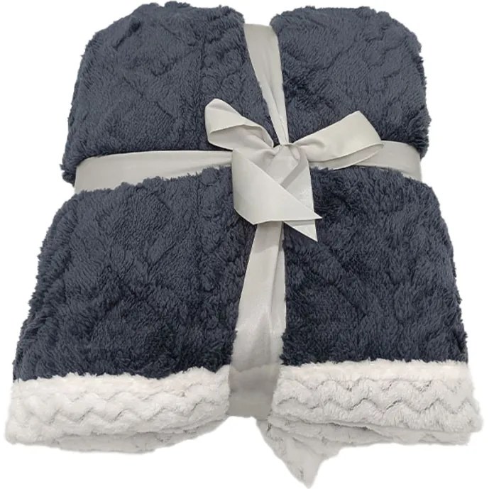 Kocyk z owczej wełny Island szary, 150 x 200 cm